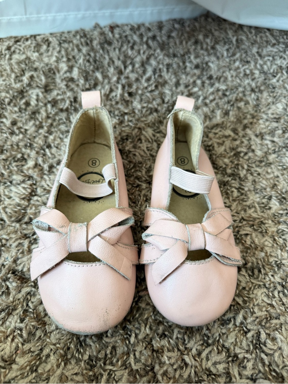Girls Pink Ballet Slipper Bow Dress Shoes